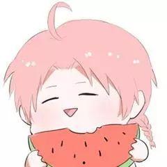 网红吃瓜头像卡通女孩